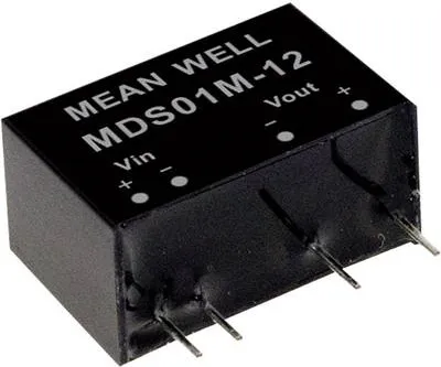 Produktbild von MEANWELL MDS01N-12, DC DC-Wandler, 24:12V 84mA 1W