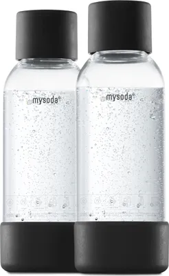 Produktbild von Mysoda Wasserflaschen aus erneuerbarem Biokomposit - grau, 2 x 0,5 Liter