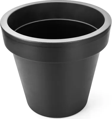 Produktbild von BigDean 2X Blumentopf XXL ø60 cm Classic anthrazit - mit 360 Grad Rollen wiederverschließbarer Wasserablauf - wetterfester Kunststoff - Pflanzkübel