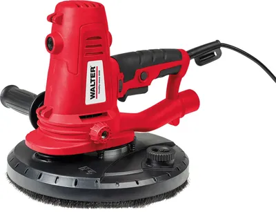 Produktbild von WALTER Trockenbauschleifer 1220W, Wand & Deckenschleifer, Hand-Trockenbauschleifer, Betonschleifer, integrierter gummierter Zusatzhandgriff, inkl. Absaugschlauch, Staubbeutel & versch. Schleifpapiere