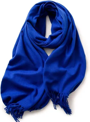 Produktbild von r Kaschmir-Merino-Schal | Uni | Extra weicher, hochwertiger und bequemer Oversize-Kaschmirschal mit breitem Schnitt, Königsblau – 180 x 65
