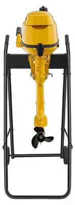 Image de Support pour moteur hors-bord, dimensions totales une fois déplié : 47 x 40 x 90 cm, adapté aux moteurs jusqu'à 30 chevaux, capacité de charge jusqu'à 40 kg, diamètre des roues : 15 cm, assemblage requis