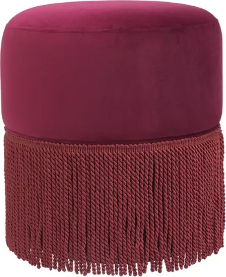 Luxus Samt Hocker Sitzhocker Rundhocker Bordeauxrot Luxury Velvet Stool Ottoman Round Stool Bordeaux Red