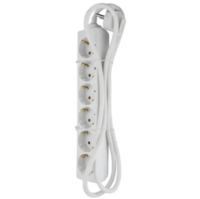 Produktbild von REV Steckdosenleiste 6-fach, Schuko, 512392555, 5 m Kabel, Drinnen, Weiß