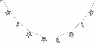 Produktbild von Weihnachtslichterkette - 130 cm lang, aus Metall und Kunststoff, silber, 10 LED – Batteriebetrieb – Schiebeschalter