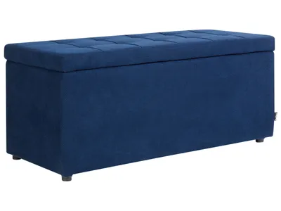 Obrázok produktu pre BELIANI Taburet modrý 100 x 42 x 40 cm polyester čalúnená taburetka úložný priestor obývacia izba moderný štýl