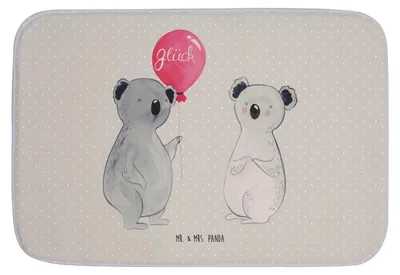 Produktbild von Mr. & Mrs. Panda duschmatte Koala Luftballon - Grau Pastell - Geschenk, Geburtstag, Badteppich, Badezimmerteppich, Party, Badvorleger, Teppich Bad, Badematte