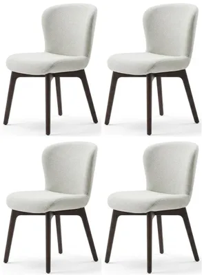 Produktbild von Stuhl set Stil modern weiß weich Esszimmer komfortabel bequem