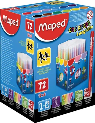 Produktbild von Maped - Filzstift Color'Peps 72 Marker im Karton (Klassenpaket)