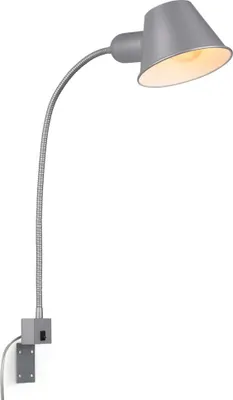 Produktbild von Bettleuchte Leselampe Wandlampe flexibel 1xE27 10W silber Kippschalter Briloner