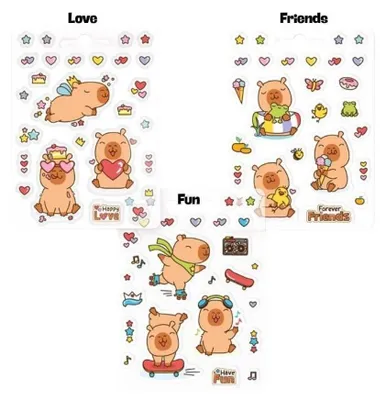 Produktbild von Capybara Sticker-Set (einzeln)