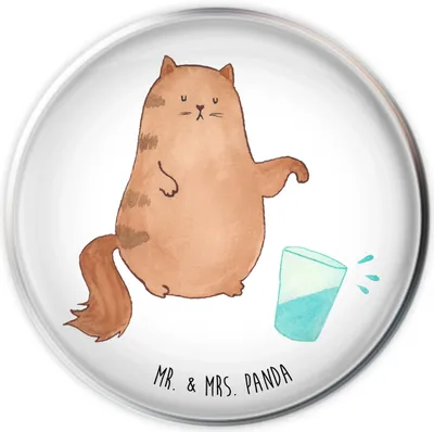 Produktbild von Mr. & Mrs. Panda waschbeckenstöpsel Katze Wasserglas - Weiß - Geschenk, Wasser, Cats, Katzen, Waschbecken-Stopfen, Ablaufstöpsel, Katzenmotive, Stöpsel, Cat
