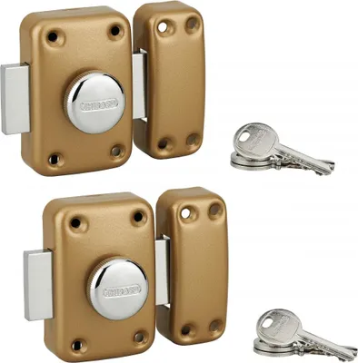 Image de Lot de 2 verrou apache bouton/cylindre, 45 mm, doré