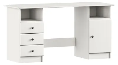 Obrázok produktu pre Počítačový stôl 8847BK, biely lak, kovové úchytky