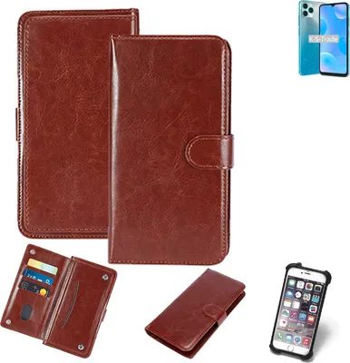 Produktbild von K-S-Trade 360° Hülle kompatibel mit Blackview A95 braun Kunstleder Case BookCase WalletCase Kunstlederederhülle Handyhülle, Rundumschutz Bumper