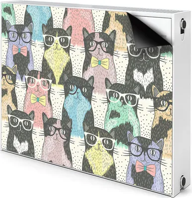 Produktbild von Magnet Heizkörperabdeckung Heizkörperverkleidung Verkleidung Abdeckung 80x60 cm - Katzen