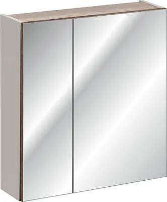 Produktbild von Spiegelschrank 60cm PUEBLA-56-TAUPE in taupe mit Vintage Oak Nb., B/H/T ca. 60/65/16 cm