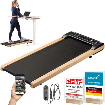 Produktbild von Skandika Walking Pad Nordik K6-H | Laufband für zuhause, 6 km/h, LED-Display, Fernbedienung, Kinomap | Fitnessgerät für Ausdauertraining, Büro, Home