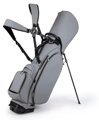 Immagine prodotto di Borsa da golf - Borsa da golf con supporto - Leggera - Portatile - Resistente - Ecopelle - Unisex - Grigia