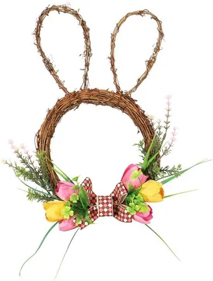 Produktbild von 2 Stück Eingangsdiele- Dekoration – Tulpenkranz, Ostern- Dekoration