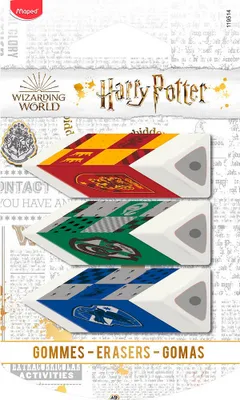 Produktbild von Maped Kunststoff-Radierer Pyramide HARRY POTTER 3er Blister weiß