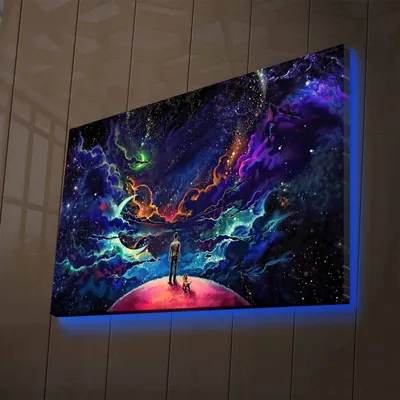 Obrázok produktu pre Opviq, NASA- LED4332, farebné, plátenné obrazy, 45 x 70 cm, 100% semišové plátno