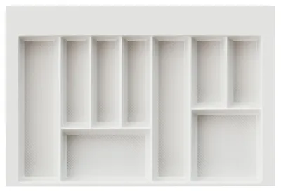 Produktbild von Sossai Besteckeinsatz Divio Grip 75 x 49 cm, 9 Fächer, Farbe: Weiß