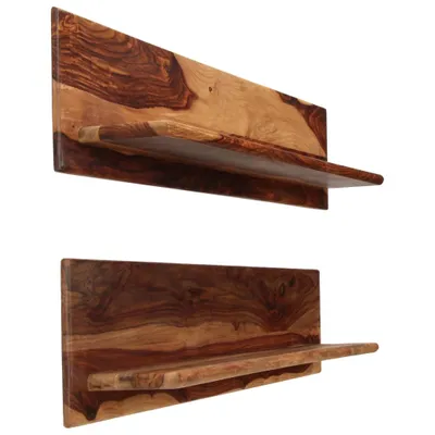 Image de vidaXL Étagères murales 2 pcs. 118x26x20 cm bois massif acacia