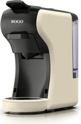 Produktbild von Sogo CAF-SS-5675-CB, Espressomaschine, 0,6 l, Kaffeekapsel, Gemahlener Kaffee, Kaffeepad, 1450 W, Cremefarben, Schwarz