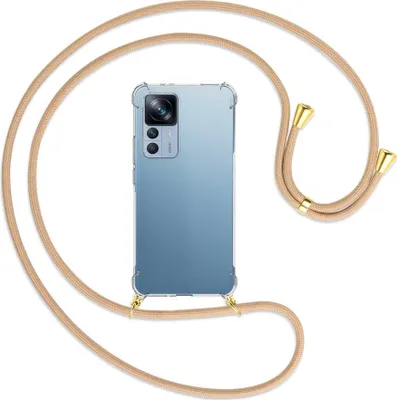 Produktbild von Handykette Backcover-Schutzhülle mit Band (Metall goldfarben) für Xiaomi 12T (Pro), Redmi K50 Ultra - beige