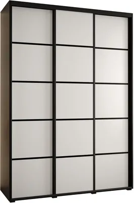 Produktbild von MEBLE KRYSPOL Davos 4 Schrank, drei Türen - 235,2x180x45 cm - Schwarz Weiß Schwarz