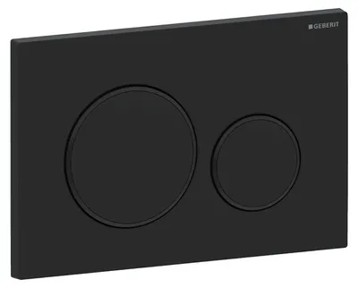 Produktbild von Geberit Sigma20 Betätigungsplatte, rund, 2-Mengen-Spülung schwarz matt, Etc/ schwarz glänzend