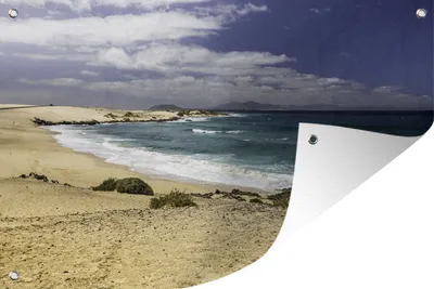 Produktbild von MuchoWow® 60x40 cm Outdoor-Poster Gartendeko Sichtschutz Garten Poster für den Garten  Wellen spülen an den Strand von Fuerteventura