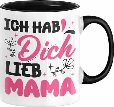 Produktbild von Mama Geschenk Tasse Ich Hab Dich Lieb Mama Geschenkidee Muttertagsgeschenk von Sohn Tochter (Schwarz)