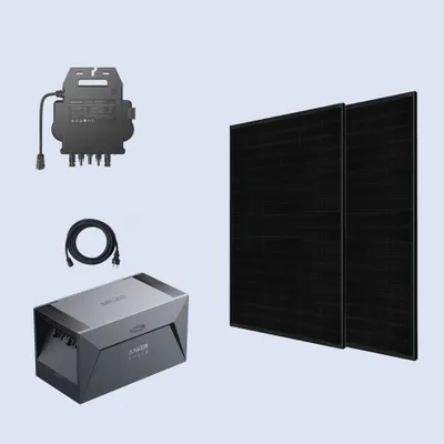 Produktbild von Anker Solaranlage Balkonkraftwerk 870W Anker Solix Solution (1600Wh Speicher E1600+ Anker MI80+5M Kabel)