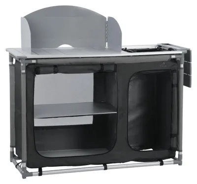 Image de Campingkast pour cuisine de camping - 117 x 50 x 111 cm - Avec évier et protection contre les éclaboussures