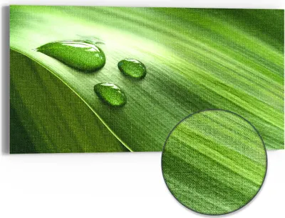 Produktbild von DEQORI Hybrid Leinwand Bild 60x30 cm 'Tropfen der Reinheit' Wandbild Glas flach modern