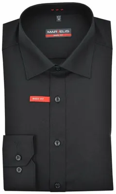 Produktbild von Marvelis - Body Fit - Herren Langarm Hemd, (679864), Größe:36, Farbe:schwarz (68)