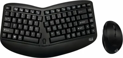 Produktbild von Adesso Tru-Form Media 1150, Kabellos, RF Wireless, Membran Key Switch, QWERTY, Schwarz, Maus enthalten