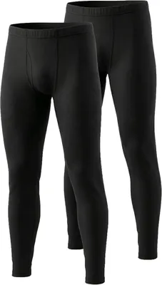 Image de Ensemble de 2 caleçons thermiques longs noirs pour hommes, taille 4XL, avec doublure en polaire