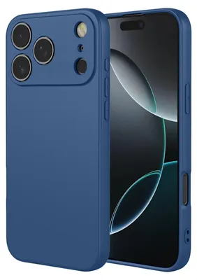 Productafbeelding van MobyDefend Hoesje - Geschikt voor iPhone 18 Pro Max  -  Matte Siliconen Backcover - Blauw