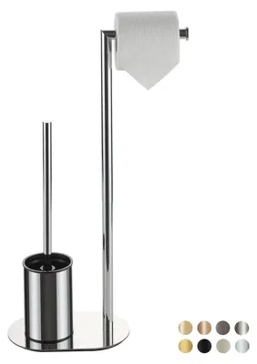 Produktbild von WC-Set – Edelstahl – Nickel – Mit WC-Bürste und Toilettenpapierhalter