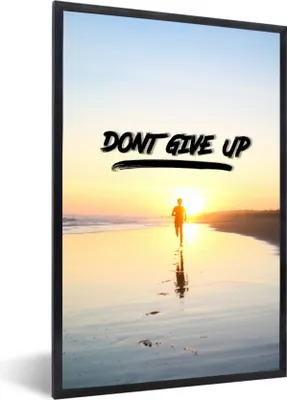 Produktbild von MuchoWow® MuchoWow® Gerahmtes Poster Zitate - Sprichwörter - 'Gib nicht auf' - Sport 60x90 cm - Poster mit zchwarzem Bilderrahmen - Kunst
