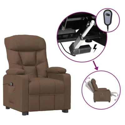 Immagine prodotto di vidaXL Poltrona relax elettrica in tessuto marrone