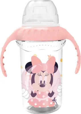 Produktbild von STOR Disney Minnie Mouse Reisebecher für Kinder, 330 ml, BPA-frei, mit 2 Griffen, Ausguss und Deckel, wiederverwendbar und waschbar