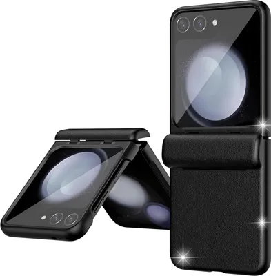 Immagine prodotto di Custodia per Samsung Galaxy Z Flip 6 / Z Flip 7 FE, con protezione dello schermo, protezione della cerniera, resistente ai graffi e agli urti, nero