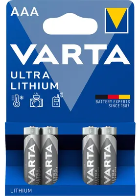 Zdjęcie produktu dla Varta 4x AAA Lithium, Jednorazowa bateria, AAA, Lit, 1,5 V, 4 szt., 1100 mAh
