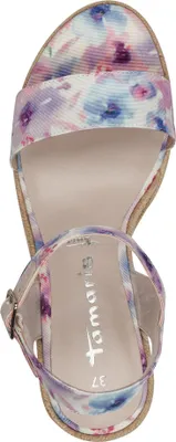 Produktbild von Tamaris Damen Sandalette Espadrilles mit Keilabsatz in Bastoptik 1-28300-42, Größe:40 EU, Farbe:Lila