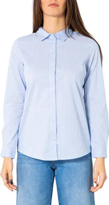Image de Jacqueline De Yong Bleu Azur Chemise à manches longues : Taille - 40 Taille : 40
