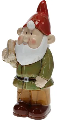Produktbild von Gartenzwerg - grun - Baumstamme - Porzellanfigur - 33 cm